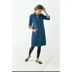 J. Jill Denim Button-Up Shirt Dress Size Small Petite
